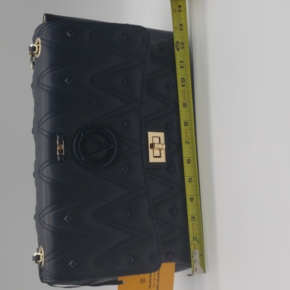 281- Valentino By Mario Valentino Posh Diamond Navy Blue NWT - Picture 13 of 14